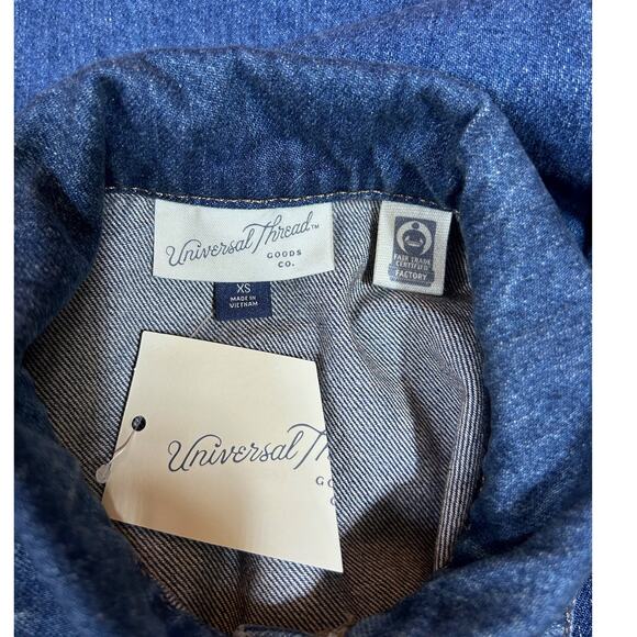 Universal Thread Denim Vest Jacket Button Collar XS Blue Streetwear Boho Hippie - Picture 5 of 7